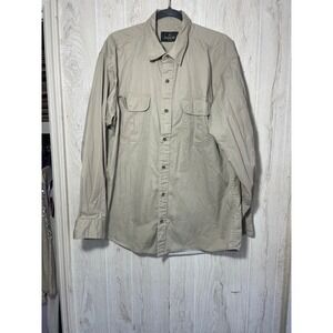 Redhead Men's Large Beige Fishing Hunting Hiking Button Down Long Sleeve Shirt